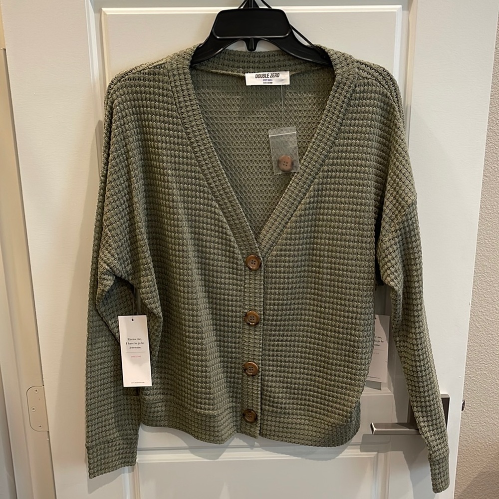 Olive green cardigan